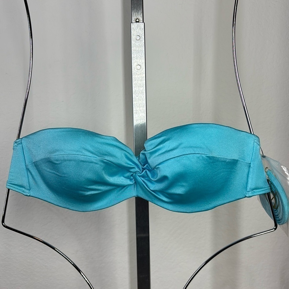 Victoria Secret Teal halter 32c padded bikini convertable swim top New with tags